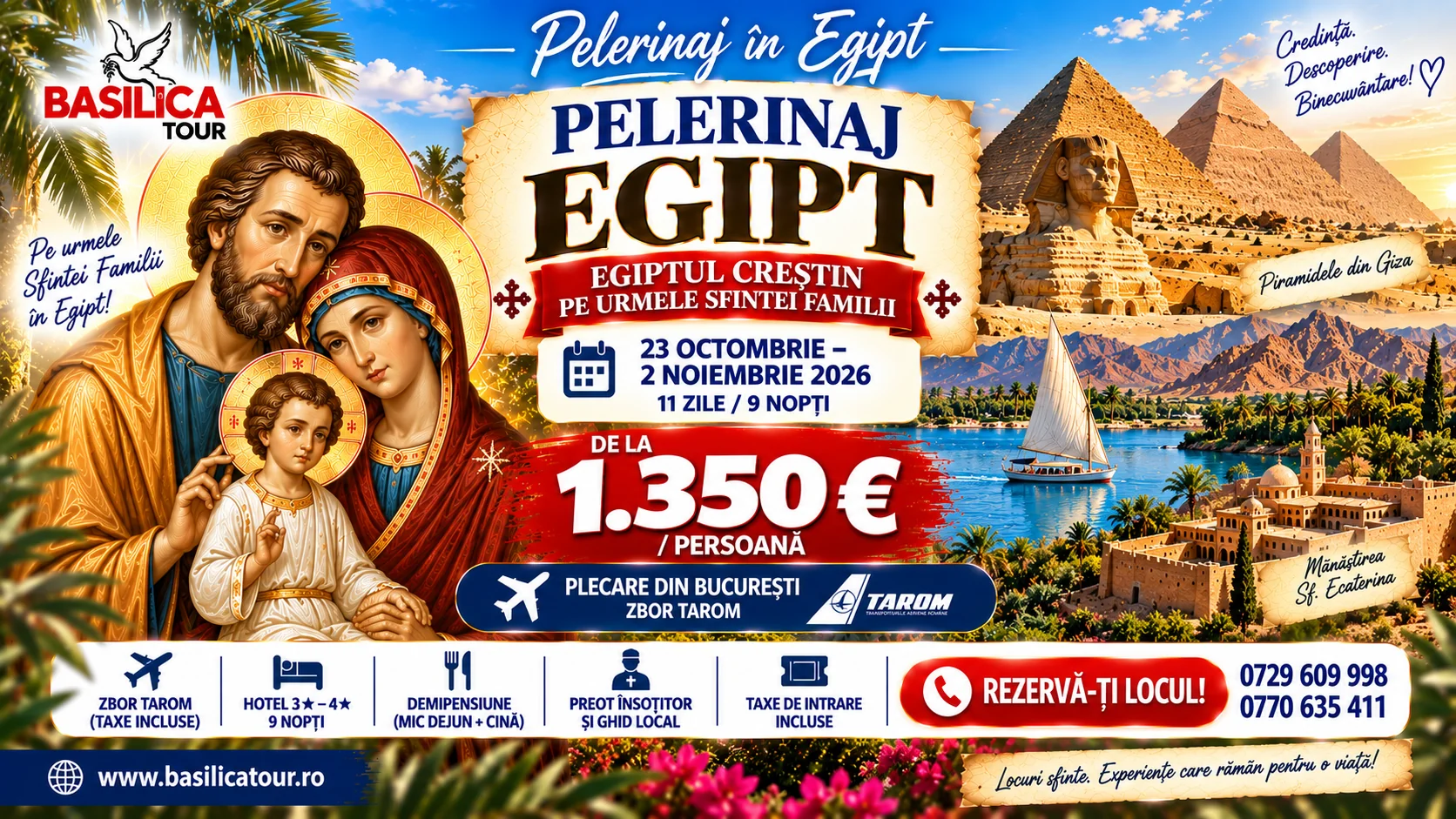 Pelerinaj Egipt – Egiptul Creștin, pe urmele Sfintei Familii